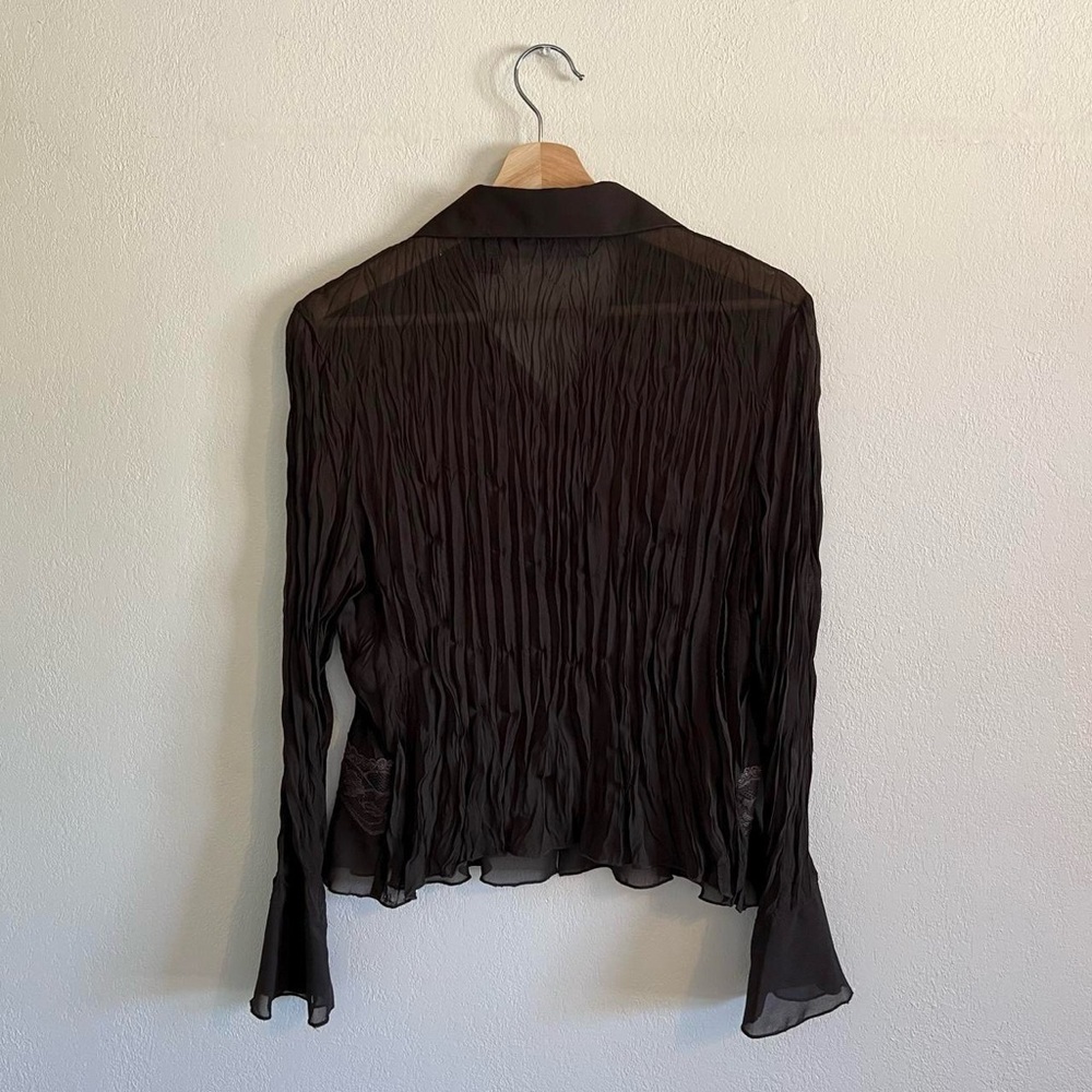 Y2K Ruffle Button Down Blouse - Picture 7 of 8